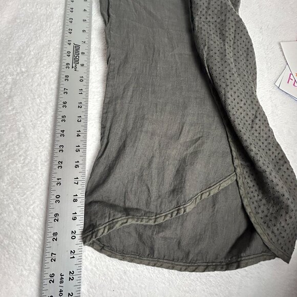 Cynthia Ashby Womens Polka Dot Linen Cropped Wrap Pants Small Gray Pockets New - Picture 10 of 11